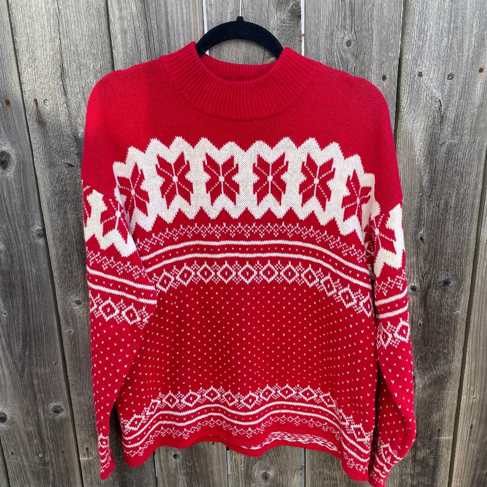 Vintage Red Fair Isle Sweater